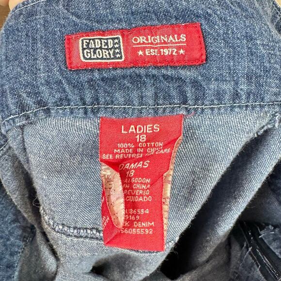 VTG Y2K 90s Women’s Denim Cargo Mini Skirt Plus Size 18 Festival - Picture 6 of 8